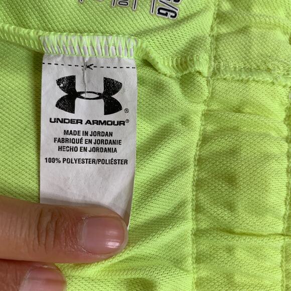 Under Armour Shorts Women L Large Highlighter Semi Fitted HeatGear Running Tulip - Picture 6 of 10